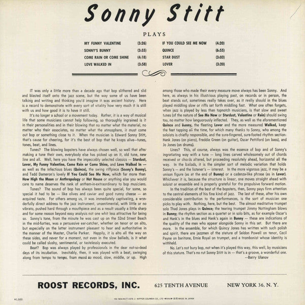 Sonny Stitt - Sonny Stitt Plays Arrangements From The Pen Of Quincy...