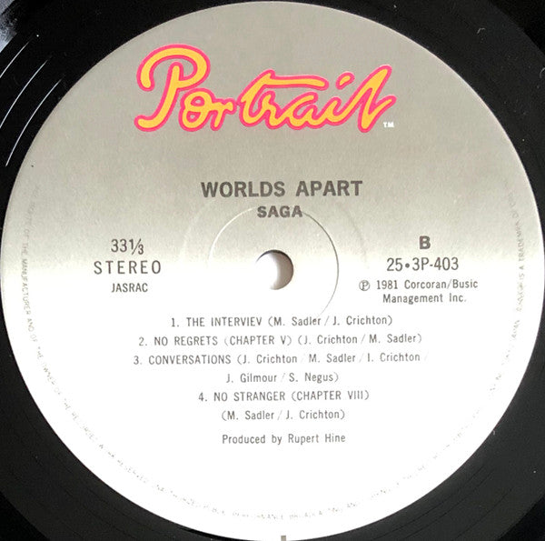 Saga (3) - Worlds Apart (Vinyl, LP, Album, Stereo)