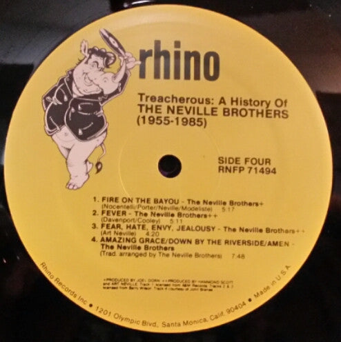 The Neville Brothers - Treacherous: A History Of The Neville Brothers (1955 -1985) (2xVinyl, LP, Compilation) Good Plus (G+) / Very Good (VG)