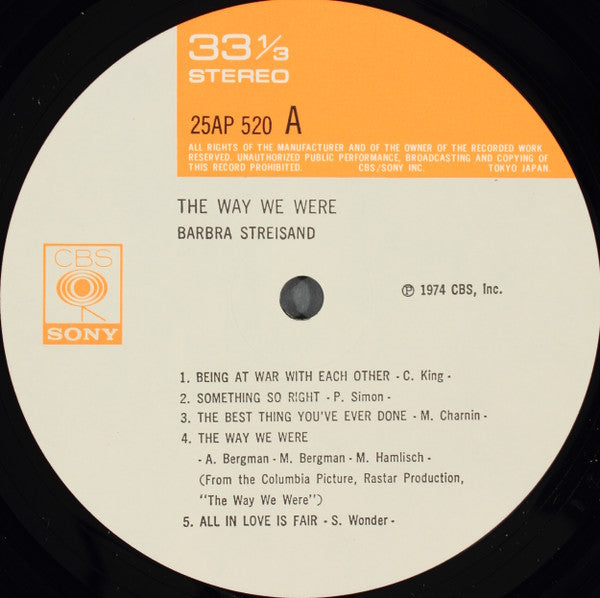 Barbra Streisand - The Way We Were (Vinyl, LP, Album, Reissue)