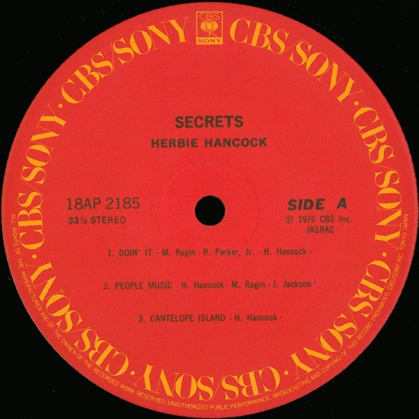 Herbie Hancock - Secrets (Vinyl, LP, Album, Reissue) Near Mint (NM or M-) / Very Good Plus (VG+)