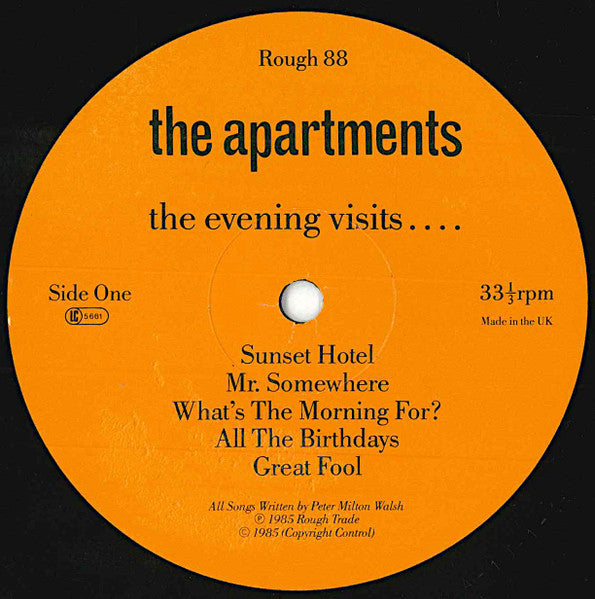 The Apartments - The Evening Visits....And Stays For Years (Vinyl, LP, Album) Very Good (VG) / Very Good Plus (VG+)