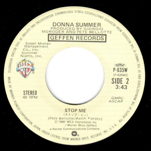 Donna Summer - The Wanderer (Vinyl, 7", 45 RPM, Single) Very Good Plus (VG+) / Very Good Plus (VG+)