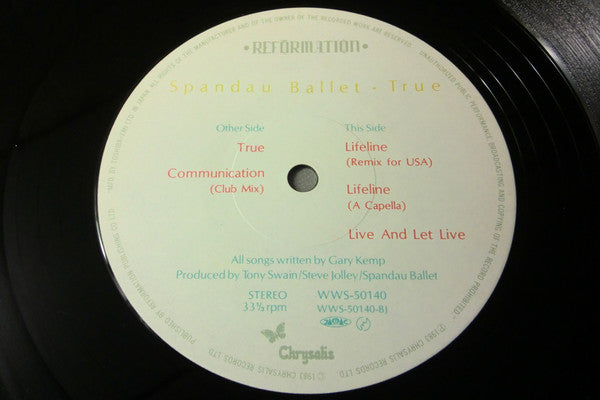 Spandau Ballet - True (Vinyl, 12", 33 ⅓ RPM, Stereo) Very Good Plus (VG+) / Very Good (VG)