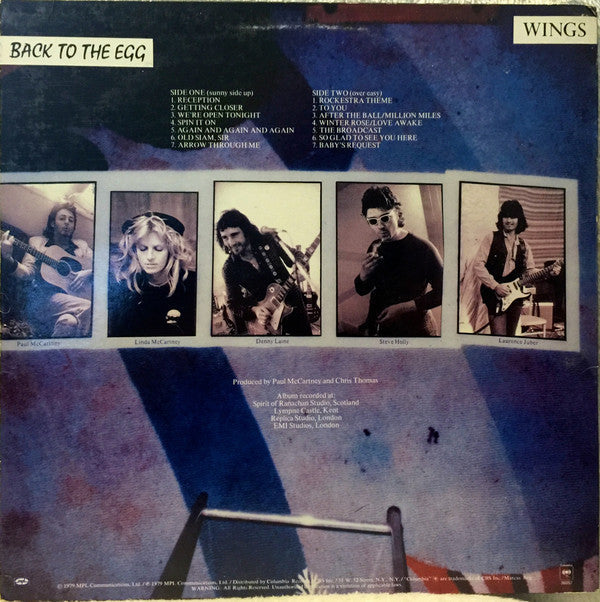 Wings (2) - Back To The Egg (Vinyl, LP, Album) Very Good Plus (VG+) / Very Good (VG)