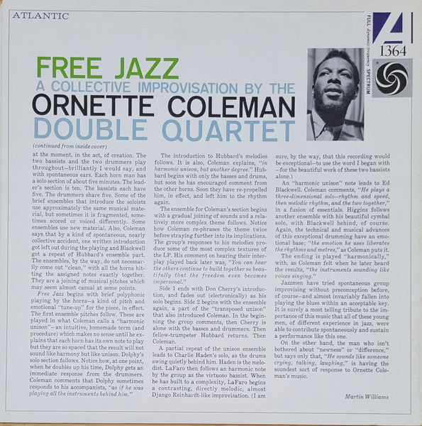 The Ornette Coleman Double Quartet - Free Jazz - A Collective Improvisation By (Vinyl, LP, Album, Reissue) Near Mint (NM or M-) / Very Good (VG)