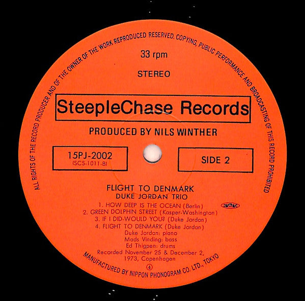 Duke Jordan - Flight To Denmark (Vinyl, LP, Album, Reissue) Very Good Plus (VG+) / Very Good (VG)