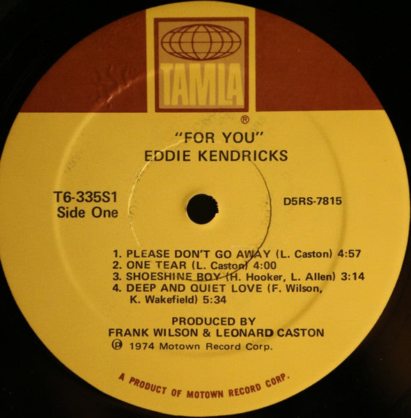 Eddie Kendricks - For You (Vinyl, LP, Album) Very Good (VG) / Good Plus (G+)
