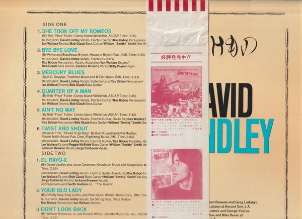 David Lindley - 化けもの (Vinyl, LP, Album) Very Good (VG) / Very Good Plus (VG+)