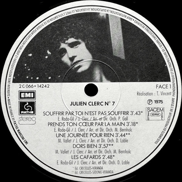 Julien Clerc - N° 7 (Vinyl, LP, Album) Very Good (VG) / Good Plus (G+)