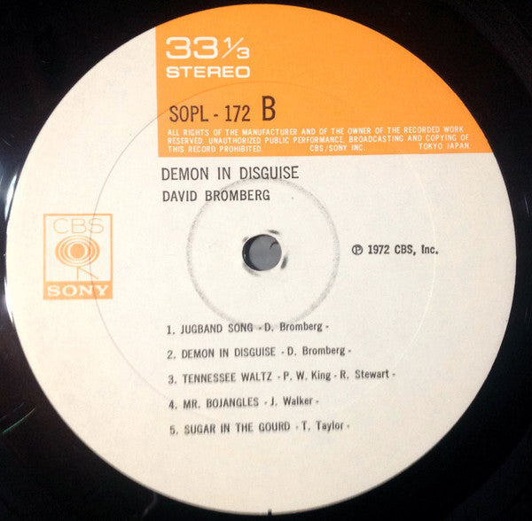 David Bromberg - Demon In Disguise (Vinyl, LP, Album) Very Good Plus (VG+) / Good Plus (G+)