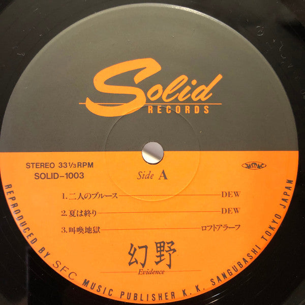 Various - 幻野 Evidence (Vinyl, LP, Compilation) Very Good Plus (VG+) / Very Good Plus (VG+)