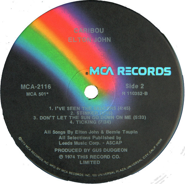 Elton John - Caribou (Vinyl, LP, Album, Club Edition) Very Good (VG) / Good Plus (G+)