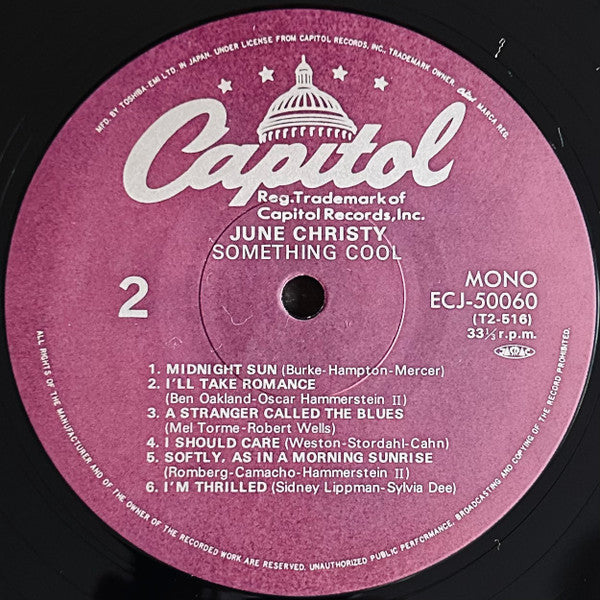 June Christy - Something Cool (Vinyl, LP, Compilation, Reissue, Mono) Very Good Plus (VG+) / Very Good (VG)