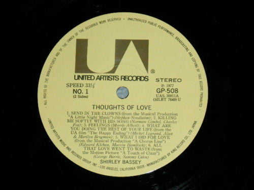 Shirley Bassey - Thoughts Of Love (Vinyl, LP, Compilation) Very Good (VG) / Very Good (VG)