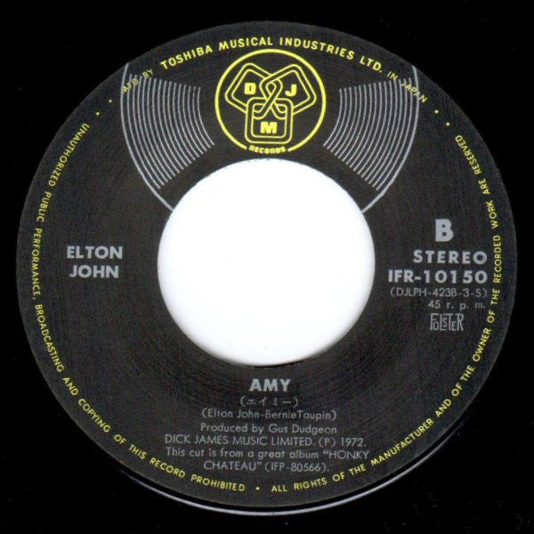 Elton John - Honky Cat (Vinyl, 7", 45 RPM, Single, Stereo) Very Good Plus (VG+) / Very Good (VG)