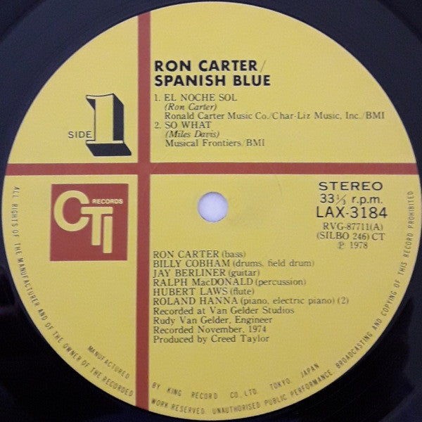 Ron Carter - Spanish Blue (Vinyl, LP, Album, Limited Edition, Reiss...