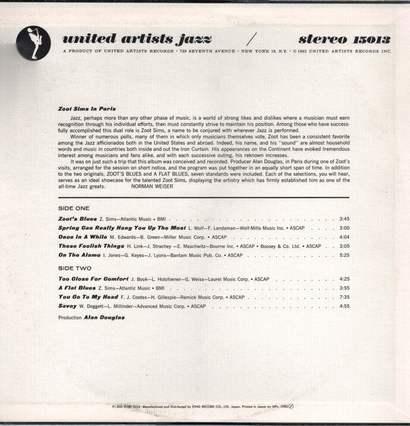 Zoot Sims - Zoot Sims In Paris (Vinyl, LP, Album, Reissue, Stereo)