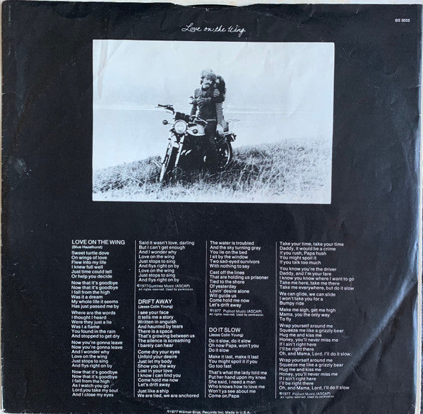 Jesse Colin Young - Love On The Wing (Vinyl, LP, Album) Very Good (VG) / Very Good (VG)
