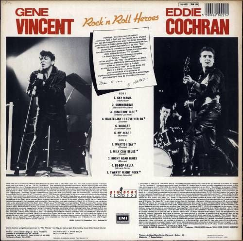Gene Vincent - Rock 'N Roll Heroes (Vinyl, LP, Compilation, Reissue, Mono) Very Good (VG) / Very Good (VG)