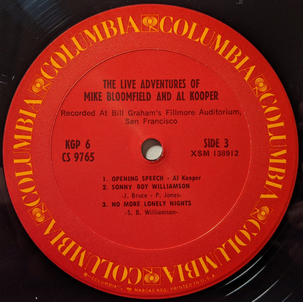 Mike Bloomfield - The Live Adventures Of Mike Bloomfield And Al Kooper (2xVinyl, LP, Album, Repress) Very Good Plus (VG+) / Very Good (VG)