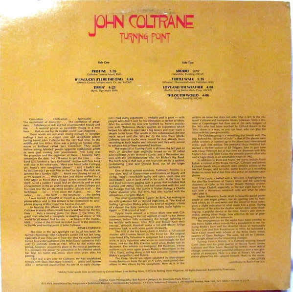 John Coltrane - Turning Point - The Bethlehem Years (Vinyl, LP, Compilation) Good Plus (G+) / Very Good (VG)