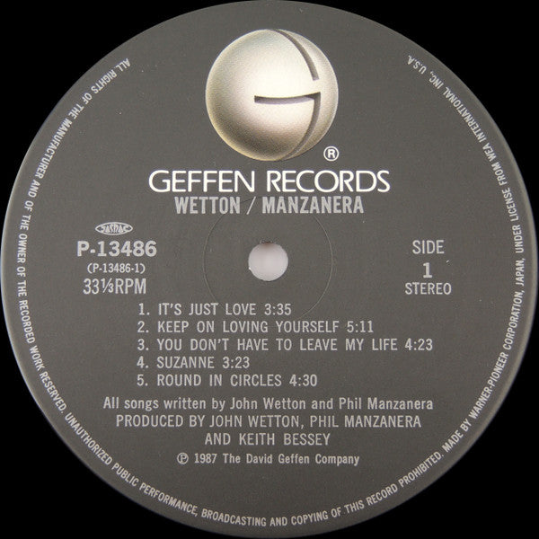 John Wetton - Wetton Manzanera (Vinyl, LP, Album) Very Good (VG) / Very Good Plus (VG+)