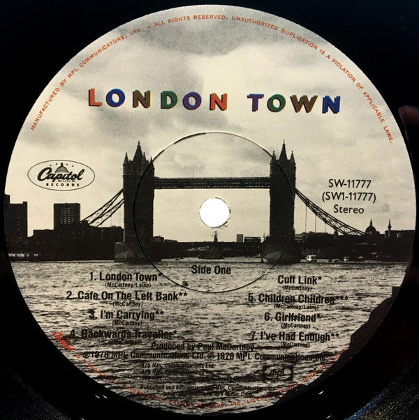 Wings (2) - London Town (Vinyl, LP, Album) Very Good Plus (VG+) / Very Good (VG)