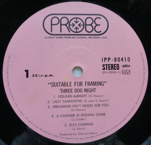 Three Dog Night - Suitable For Framing (Vinyl, LP, Album) Very Good Plus (VG+) / Very Good (VG)