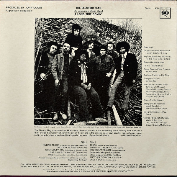 The Electric Flag - A Long Time Comin' (Vinyl, LP, Album, Reissue, Stereo) Very Good Plus (VG+) / Very Good (VG)