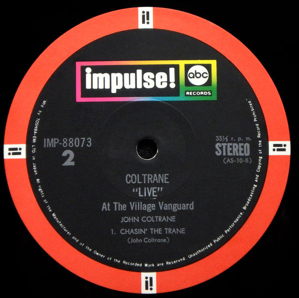 John Coltrane - "Live" At The Village Vanguard (Vinyl, LP, Album, Reissue, Stereo) Very Good Plus (VG+) / Very Good Plus (VG+)