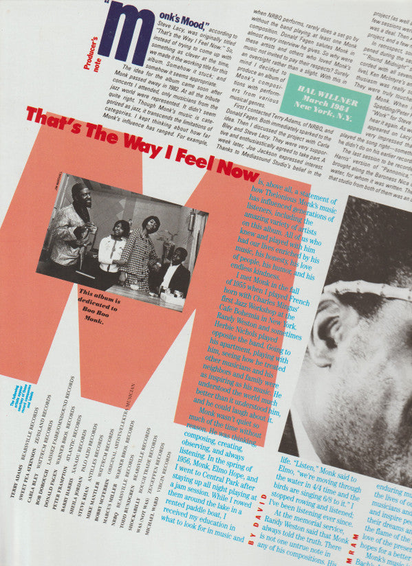 Various - That's The Way I Feel Now - A Tribute To Thelonious Monk ...