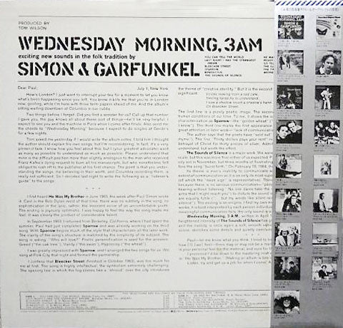 Simon & Garfunkel - Wednesday Morning, 3 AM (Vinyl, LP, Album, Reissue) Very Good Plus (VG+) / Very Good (VG)