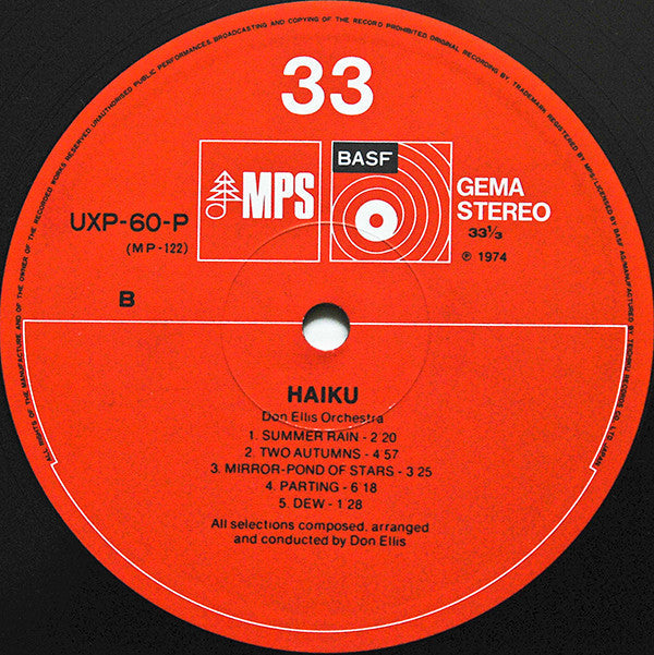 Don Ellis - Haiku (Vinyl, LP, Album, Reissue) Very Good Plus (VG+) / Very Good Plus (VG+)