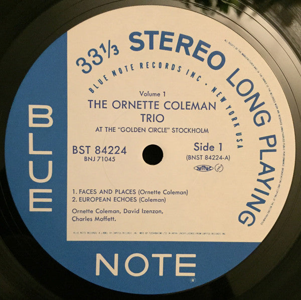 The Ornette Coleman Trio - At The "Golden Circle" Stockholm - Volume One (Vinyl, LP, Album, Reissue, Stereo) Very Good Plus (VG+) / Very Good (VG)
