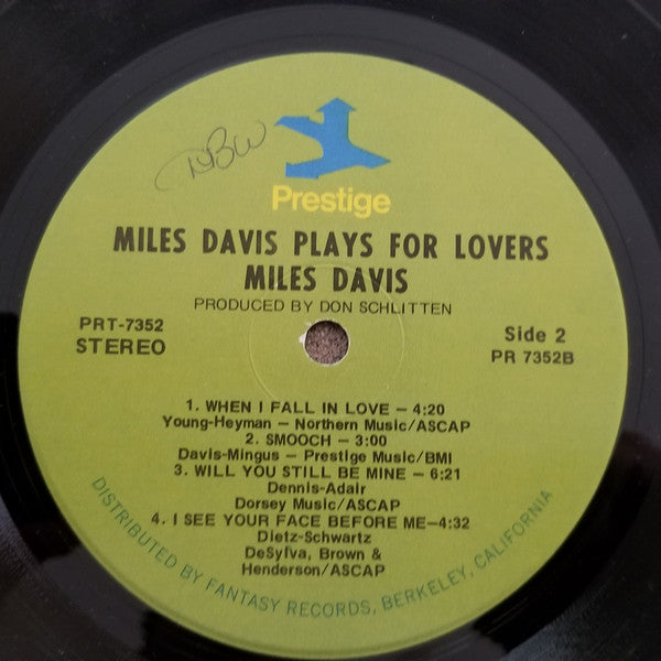 Miles Davis - Plays For Lovers (Vinyl, LP, Compilation, Stereo, Remastered, Reissue) Very Good Plus (VG+) / Good Plus (G+)