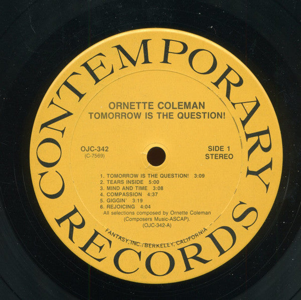 Ornette Coleman - Tomorrow Is The Question! (Vinyl, LP, Album, Reissue, Remastered, Stereo) Very Good (VG) / Very Good Plus (VG+)