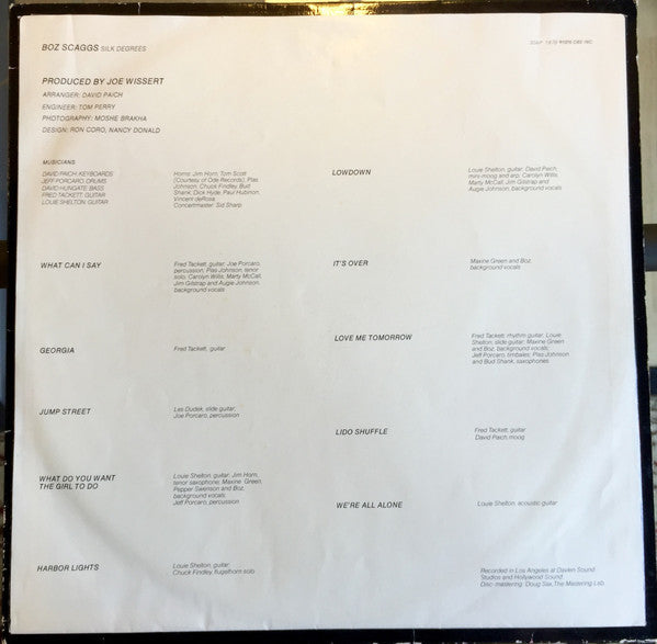 Boz Scaggs - Silk Degrees (Vinyl, LP, Album, Reissue) Good Plus (G+) / Very Good (VG)
