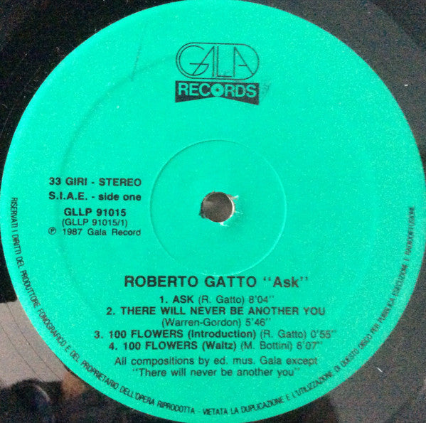 Roberto Gatto - Ask (Vinyl, LP, Album) Near Mint (NM or M-) / Very Good Plus (VG+)