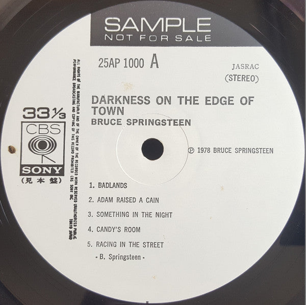 Bruce Springsteen - Darkness On The Edge Of Town = 闇に吠える街 (Vinyl, LP, Album, Promo) Very Good Plus (VG+) / Very Good (VG)