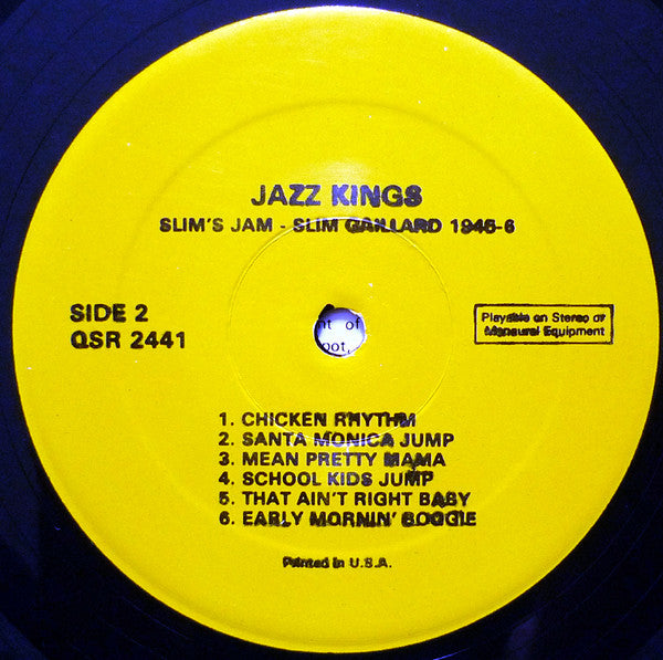 Slim Gaillard - Slim's Jam - Slim Gaillard 1945-6 (Vinyl, LP, Compilation) Very Good Plus (VG+) / Very Good Plus (VG+)