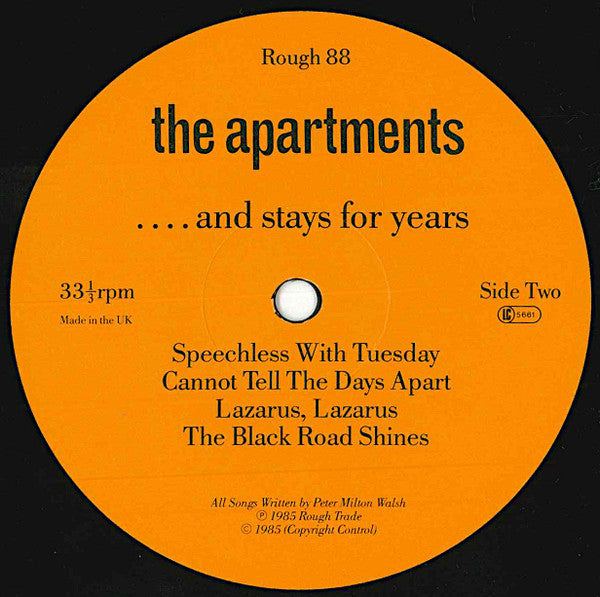 The Apartments - The Evening Visits....And Stays For Years (Vinyl, LP, Album) Very Good (VG) / Very Good Plus (VG+)