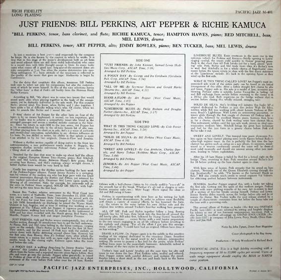 Bill Perkins - Just Friends (Vinyl, LP, Album, Limited Edition, Reissue) Very Good Plus (VG+) / Very Good Plus (VG+)