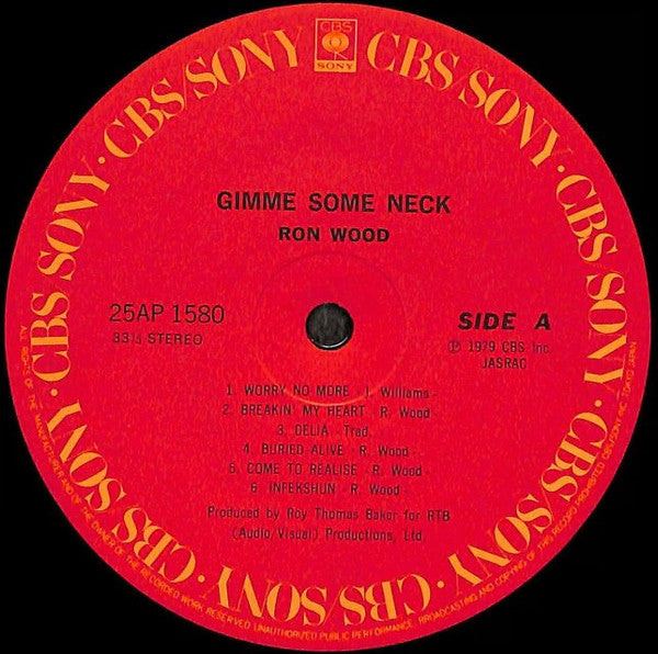 Ron Wood - Gimme Some Neck (Vinyl, LP, Album) Very Good Plus (VG+) / Very Good Plus (VG+)