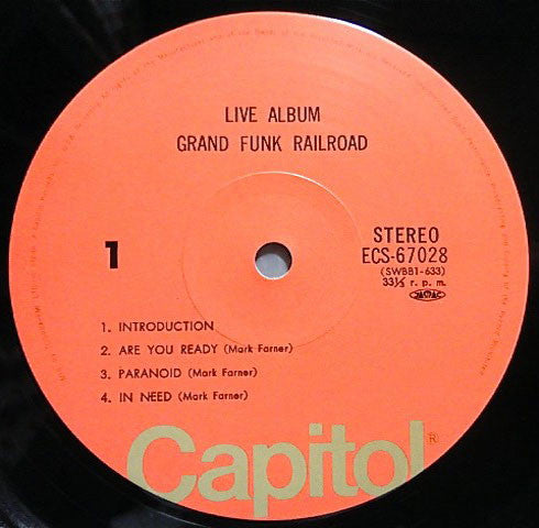 Grand Funk Railroad - Live Album (2xVinyl, LP, Album, Reissue) Very Good Plus (VG+) / Very Good Plus (VG+)