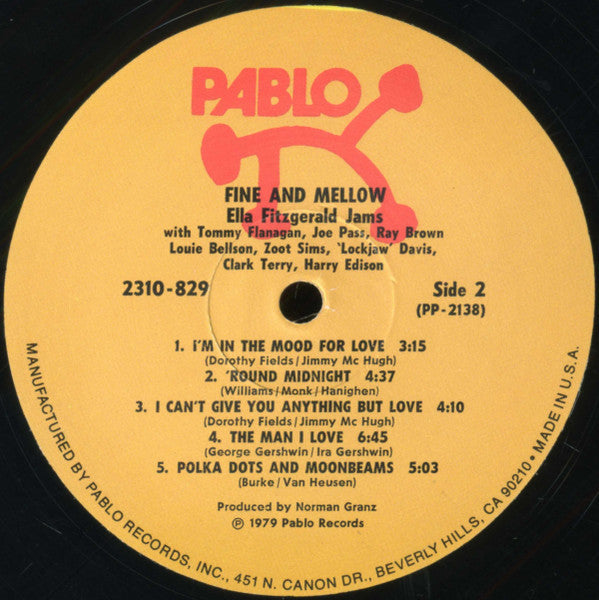 Ella Fitzgerald - Fine And Mellow (Vinyl, LP, Album) Very Good Plus (VG+) / Good Plus (G+)