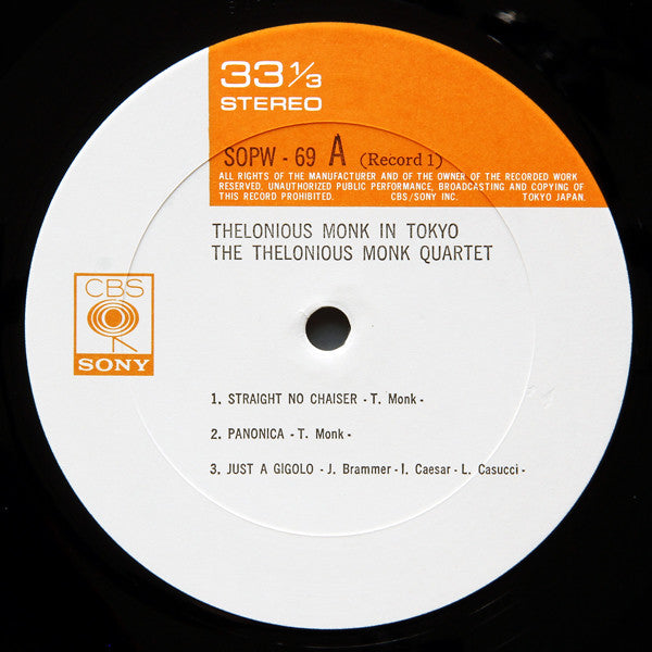 The Thelonious Monk Quartet - Monk In Tokyo (2xVinyl, LP, Album) Near Mint (NM or M-) / Very Good Plus (VG+)
