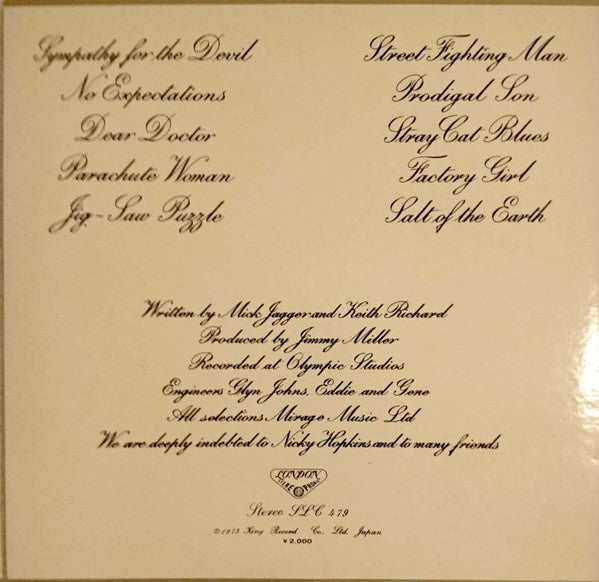 The Rolling Stones - Beggars Banquet (Vinyl, LP, Album, Reissue, Stereo) Very Good Plus (VG+) / Good Plus (G+)