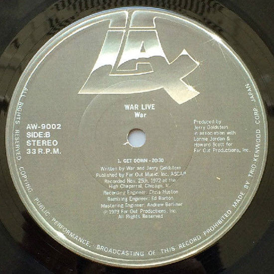 War - Live (2xVinyl, LP, Album, Reissue) Good Plus (G+) / Very Good (VG)