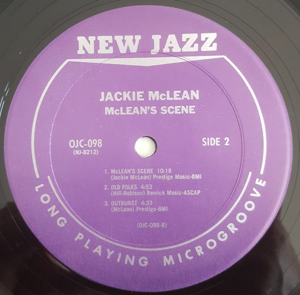 Jackie McLean - McLean's Scene (Vinyl, LP, Album, Reissue, Mono) Very Good (VG) / Very Good Plus (VG+)